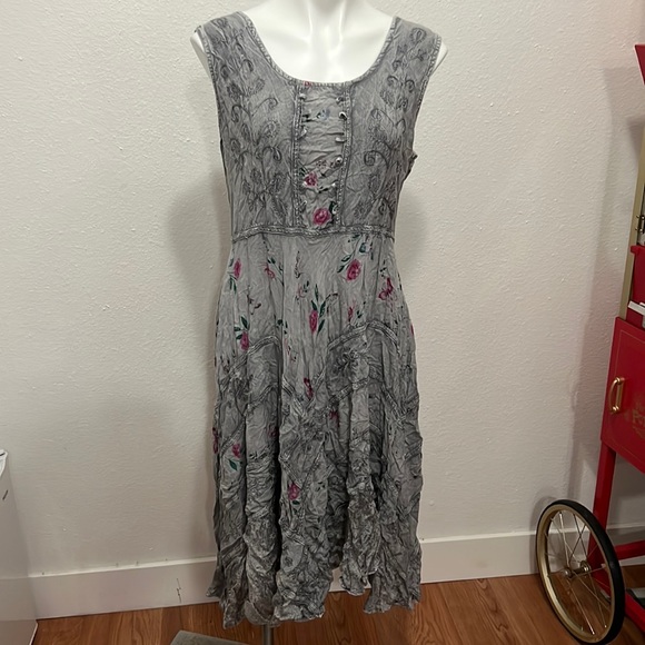 Advance Apparels Dresses & Skirts - Advance Apparel Bohemian Floral Laced Free Flow Dress Sz L/XL